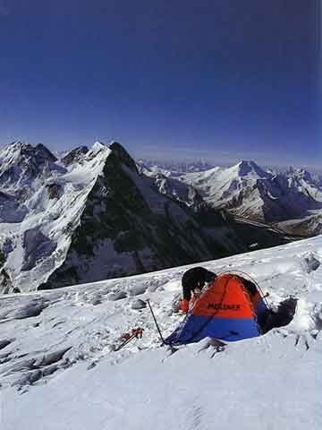 
Reinhold Mesner's Camp 4 On The K2 Shoulder with a View To The Gasherbrums, Broad Peak And Chogolisa - To The Top Of The World book
